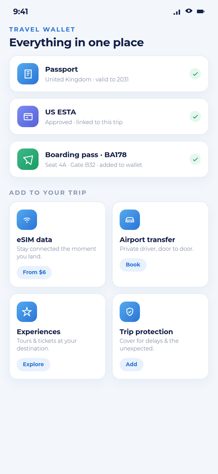 Wallet screen