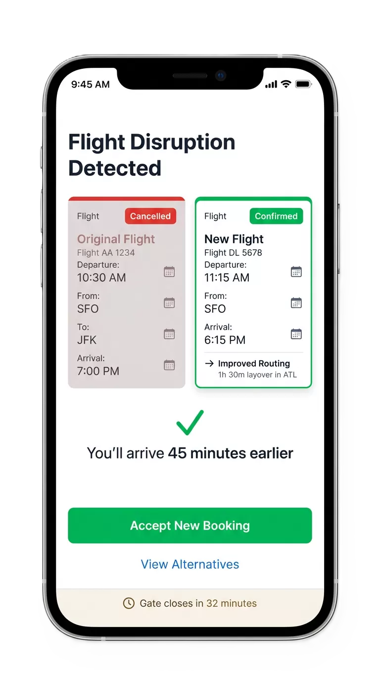 One-Tap Rebooking UI